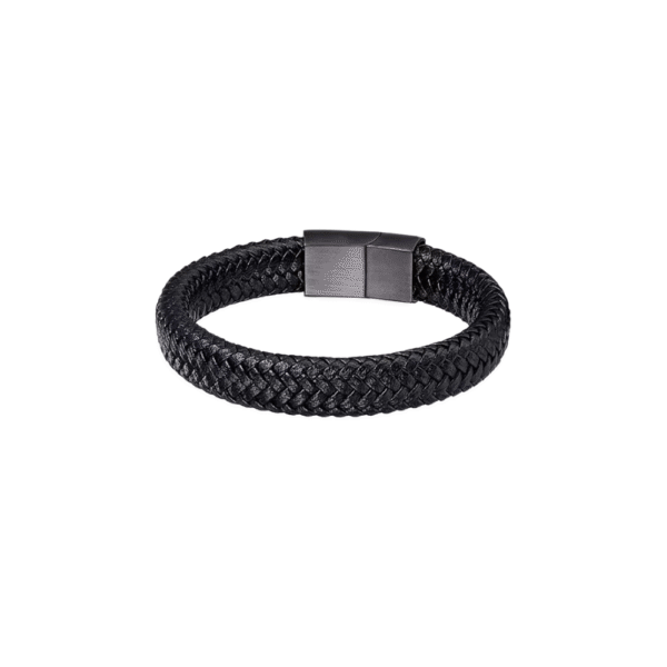 Black PU Leather Magnetic Bracelet Men's Mature and Stable and Elegant Giving Men The Best Gift for Men