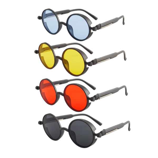 Classic Gothic Steampunk Sunglasses Luxury Brand Designer High Quality Men and Women Retro Round Pc Frame Sunglasses