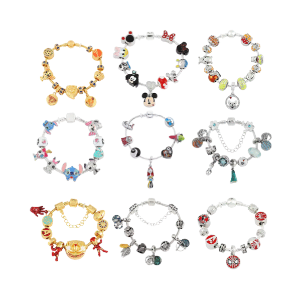 Disney Charms Crystal Beads Bracelet Marvel Superhero Pendant Bangle Star Wars Bracelet Women Jewelry Accessories for Fans Gifts