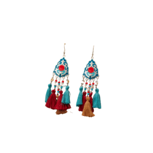 Ethnic Bohemian Tassel Earrings For Women Geometric Enamel Crystal Beads Handmade Long Vintage Female Drop Dangle Earrings Gift