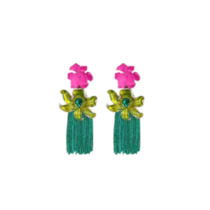 Fashionable New Flower Exaggerated Long Tassel Earrings