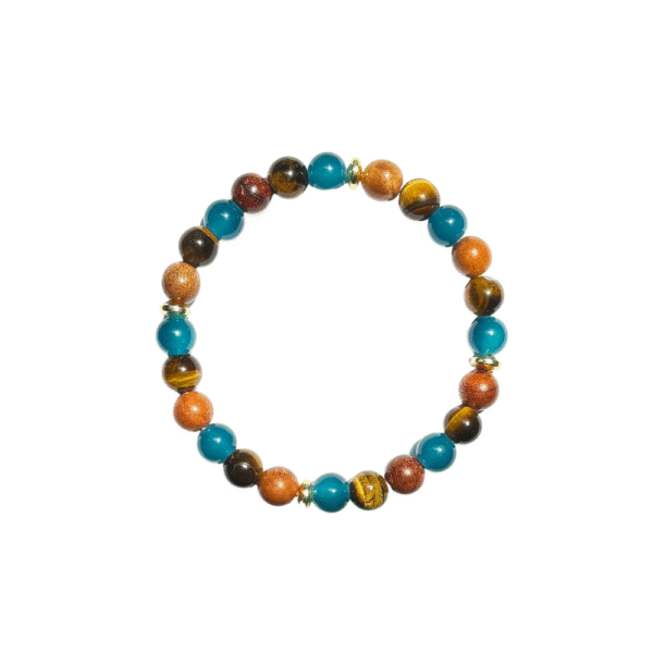 1pc/Abundance and Prosperity Bohemian Bracelet made of Tiger Eye Stone and Natural Wood Beads Handmade Bracelet for Men Women Ho