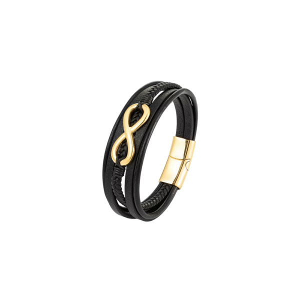 MKENDN Classic Men Infinity Bracelet Woven Multilayer Braided Leather Bracelets For Women Black Stainless Steel Jewelry Gifts