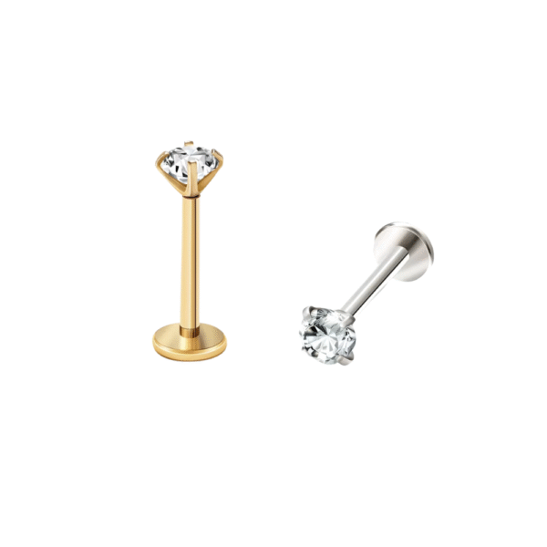 2/8PCS Stainless Steel Eearring Nose Stud Cartilage Piercing Jewelry Helix Tragus Lip Gold Color Tiny Earrings for Women 18G