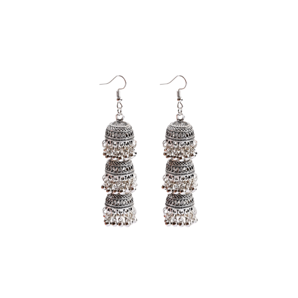 Retro Bollywood Oxidized Women Jhumka Indian Earrings Femmes 2020 Ethnic Gold Silver Color Afghan Bell Long Tassel Drop Earrings