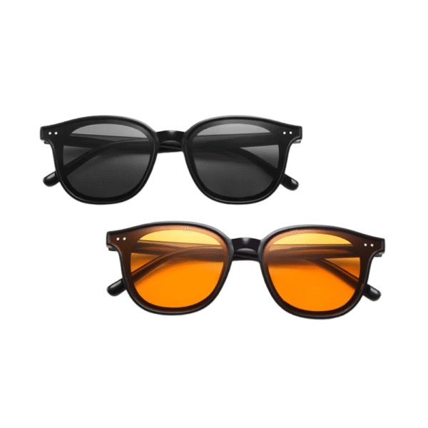 Rivet Square Frame Sunglasses Men Women Gray Orange Lens UV400 Protection Eyewear Fashion Design Gafas De Sol