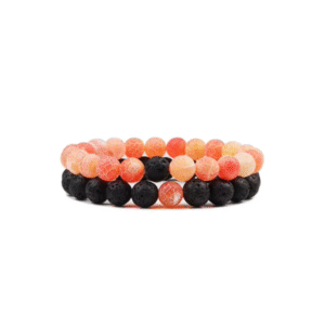 Set Bracelet Couples Distance Black White Natural Lava Stone Tiger Eye Beaded Yoga Bracelets for Men Women Elastic Rope Jewelry