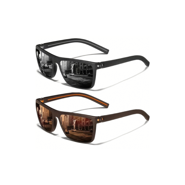 Square Polarized Sunglasses for Men and Women Lightweight Frame Sun Glasses with UV Protection