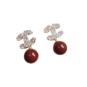 Tweed Style Double C Pearl Earrings Women's Light Luxury High-End Feel Unique Earrings 2023 New Arrival Autumn/Winter Ear Decora