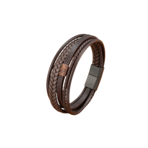 XQNI Luxury Fashion Hand-Woven Leather Bracelet Multilayer Men's Bangles Stainless Steel Magnetic Buckle Party Jewelry Gift