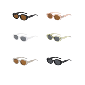 Y2K New  Fashion Style Oval Sunglasses Women Men Steampunk Sports Rice Nail Design Fashion Vintage Shade Sun Glasses