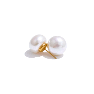 Yhpup 18/12mm Korean Style Simulated Pearls Round Stud Earrings Versatile Daily Accessories Stainless Steel Fashion Jewelry Gift
