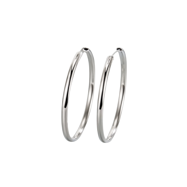 925 Sterling Silver 3MM Thick 3/4/5/6CM Hoops Earrings For Women Wedding Luxury Jewelry Accessories 2024 Trend Jewellery