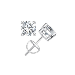 Bamoer 0.5-1ct Moissanite Screw Back Earrings for Women, D Color VVS1 Clarity Lab Created Diamond Earring White Gold Earrings
