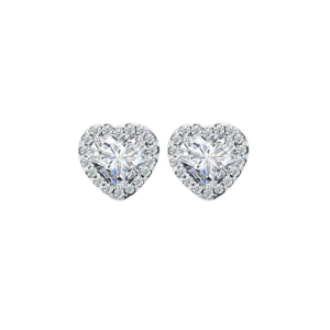 BAMOER Gold Plated Halo CZ Stud Earrings 925 Sterling Silver Hypoallergenic Classic Elegant Heart Earrings Jewellry BSE894