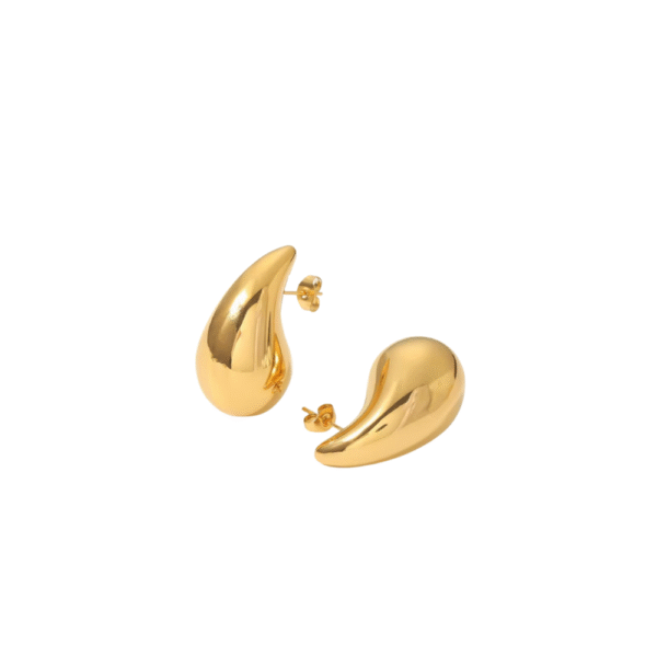 10-31mm Stainless Steel Vintage Chunky Water Drop Earrings For Women Gold Plated Thick Earring Statement Wedding Jewelry Gifts