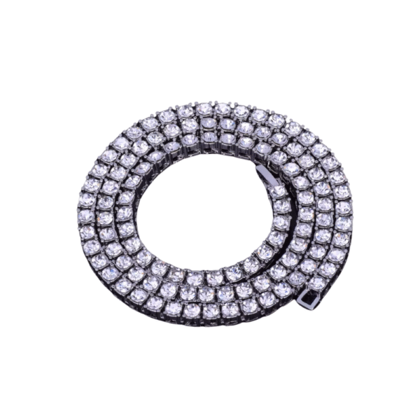 Bubble Letter 1 Row 5mm Tennis Necklace & Bracelet Set Gold Color Rhinestone Chain Choker Men's Hip Hop Street Rock Jewelry