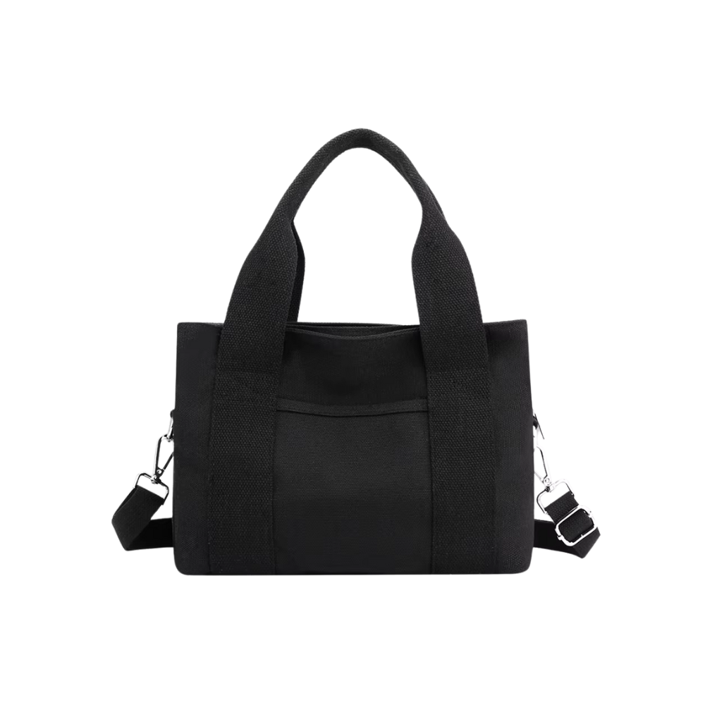 Canvas Shoulder Bag Multi-compartments Crossbody Handbag Fashion Multifunctional Large Capacity Solid Color Simple for Vacation