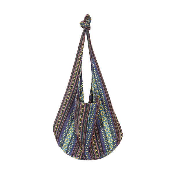 Canvas Striped Boho Handbag Women Ethnic Sling Crossbody Purse Shoulder Purse Hippie Bag for Work Shopping Travel