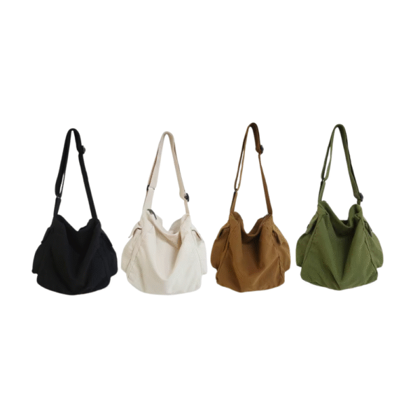 Crossbody Handbag Zipper Closure Purses Bag Large Capacity Canvas Shoulder Bag 11.4x9.8(H)x8.7(W)​in for Shopping Travel School