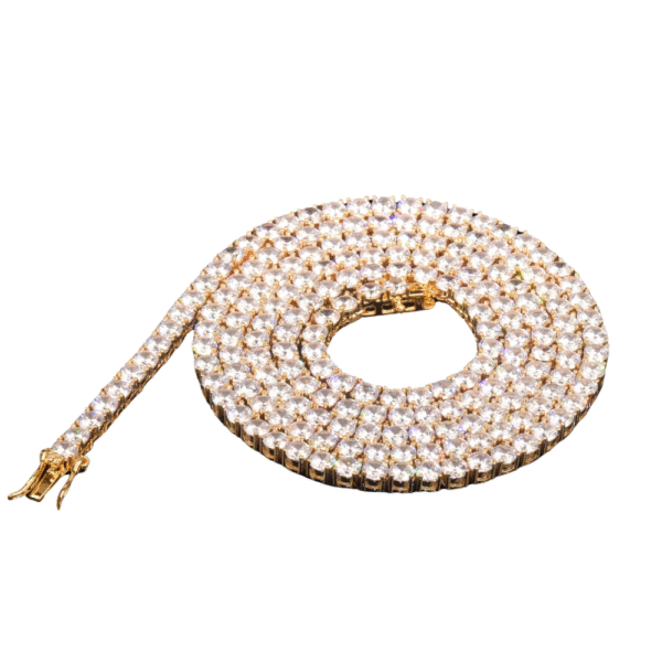 CUC Gold Color Tennis Chain 5mm 6mm 10mm One Row AAA Zircon Iced Out Necklace Link For Men Women Hip Hop Jewelry