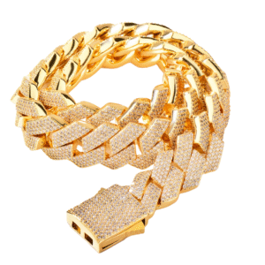 CUC Men Hip Hop Necklace 20mm 4Row Miami Cuban Chain Gold Color Iced Out Zirconia Link Fashion Rock Rapper Jewelry