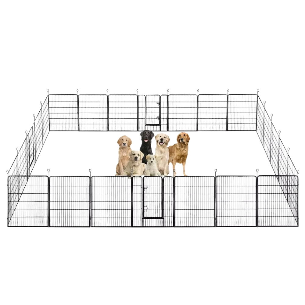 Dog Playpen Indoor 40 inch 24 Panels Metal Dog Pen Pet Dog Fence Outdoor Exercise Pen with Doors,Pet Puppy Playpen for RV Campi