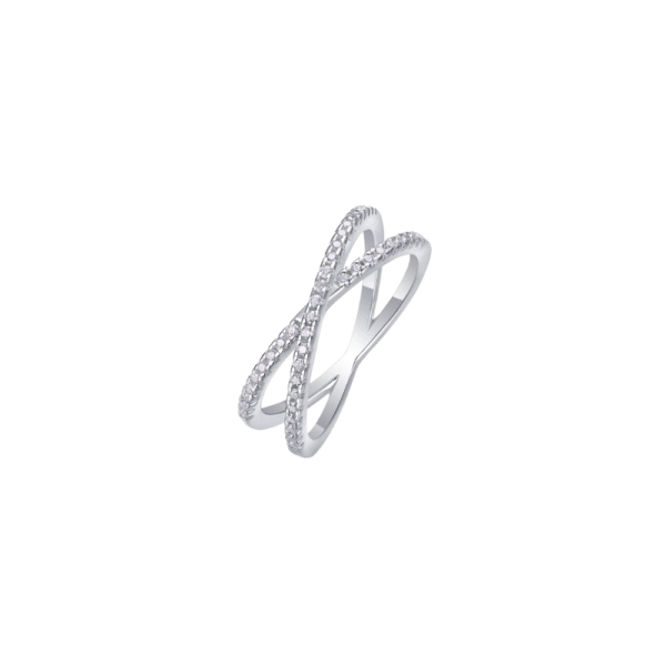 Double Band Diamond Ring Luxury Fashion Set Moissanite Silver Ring