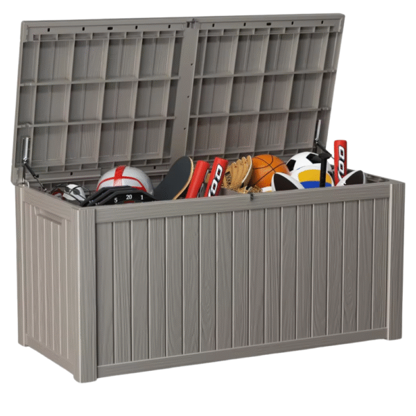 150 Gallon Outdoor Storage Box - Deck Box Waterproof Patio Furniture, Garden Tools, Cushions, Pool Accessories Outside Storage R