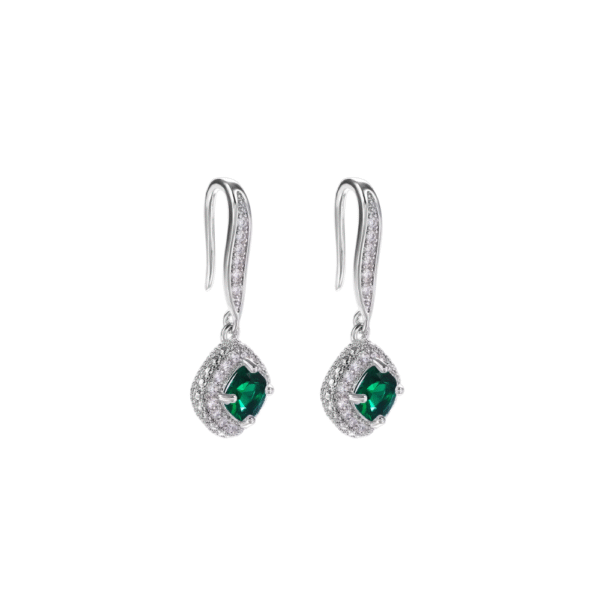 Exquisite Fashion Silver Color Inlaid White Zircon Dangle Earring for Women Trendy Party Engagement Wedding Jewelry