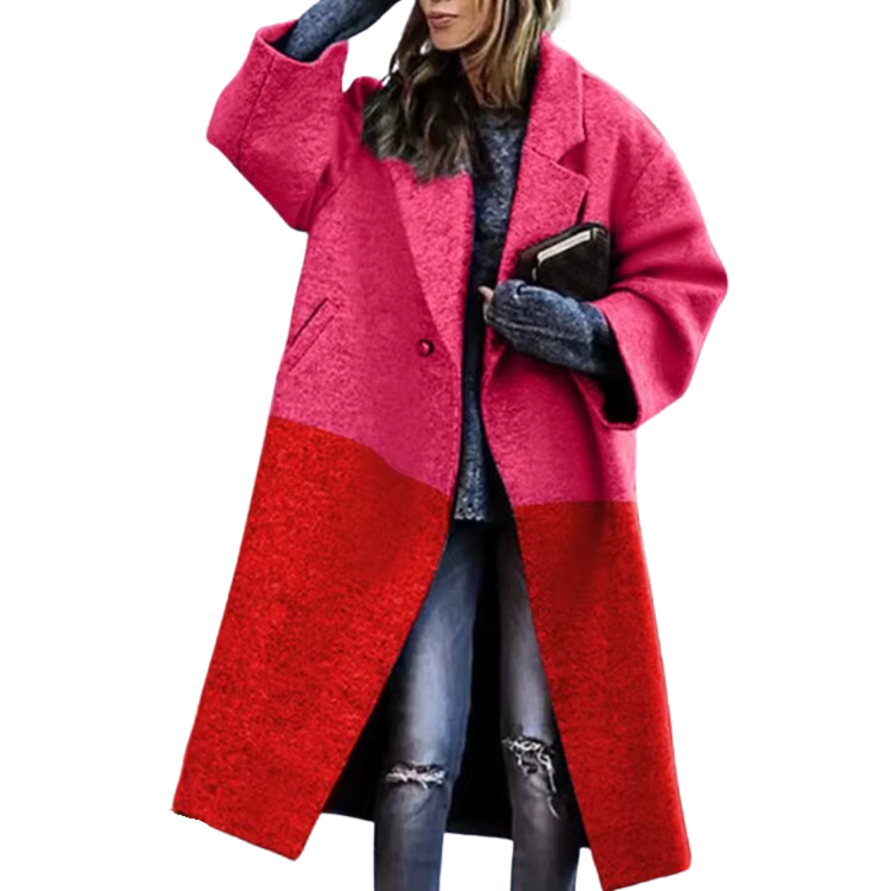 Fall Winter Elegant Women Fashion Lapel Collar Button Long Tops Outwear Casual Pattern Colorful Print Patchwork Cardigan Coats