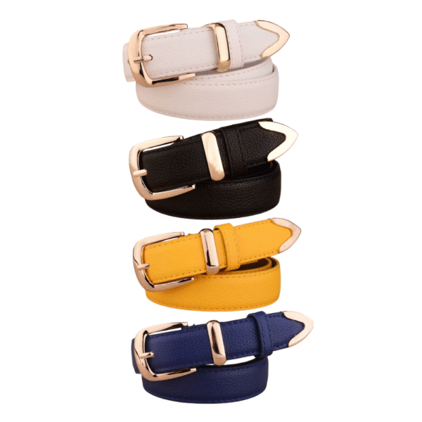 Fashion Women Genuine Leather Belts High Quality Gold Buckle Best Matching Dress Jeans Belts for Lady LB2146