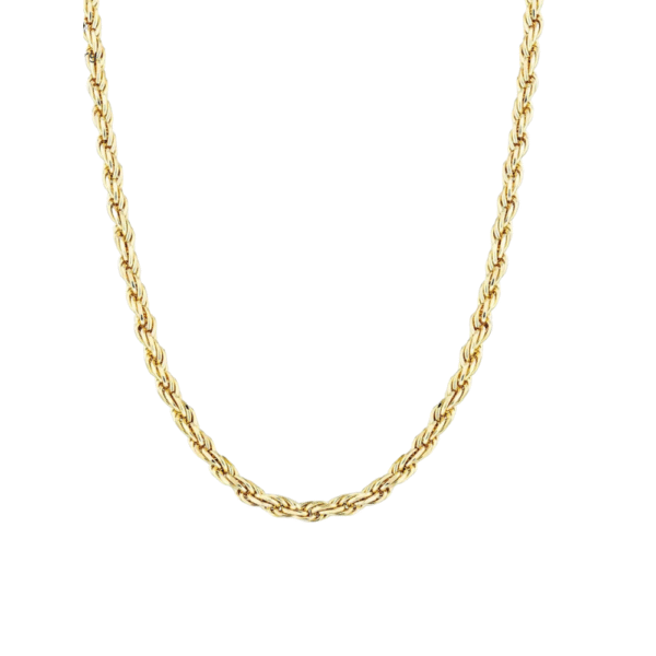 18K Gold plated 2.8MM Twisted Rope Twist Electroplating Necklace for Men Women 925 Sterling Silver Wedding original Jewelry Gift