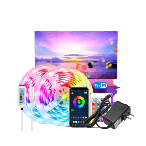 GREATWALL WIFI 5050 LED strip, strip equipped with WIFI controller and DC power supply, with music synchronous color change