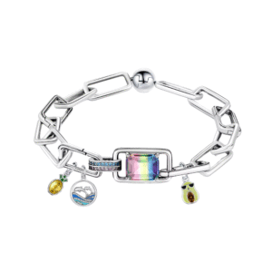 Hot 925 Sterling Silver Bracelet Fit Pendant Diy Fashion Jewelry For Women Elegant Bracelet Love Mother's Day gift link bracelet
