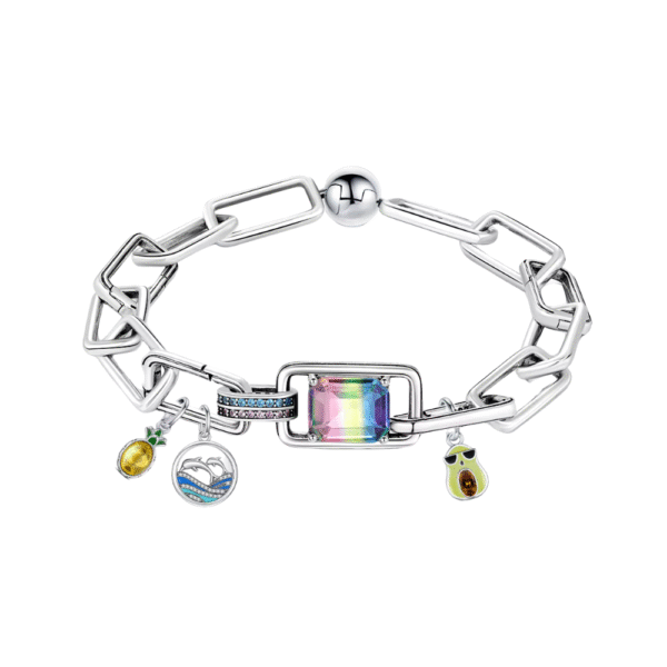 Hot 925 Sterling Silver Bracelet Fit Pendant Diy Fashion Jewelry For Women Elegant Bracelet Love Mother's Day gift link bracelet