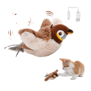 Hot Cat Interactive Toys Catnip Electric Pat Bird (with Catnip) Dog Cats Touch-Activated Squeaky Plush Toy Pet USB Rechargeable