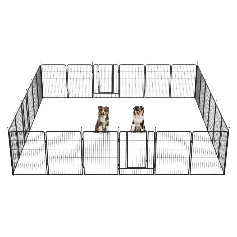 Instant Dog Playpen, Portable Pet Fence for Outdoor, RV Trips, and Camping, 40inch, 24 Panels for Medium and Large Dogs│Patente