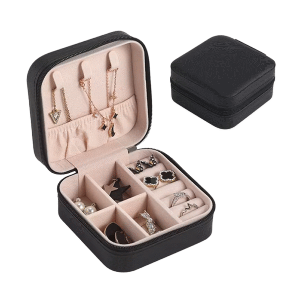 1pcs Single Layer Storage Box Ladies Travel Leather Jewelry Box Classic Black Pure White Fashion Pink Storage Box