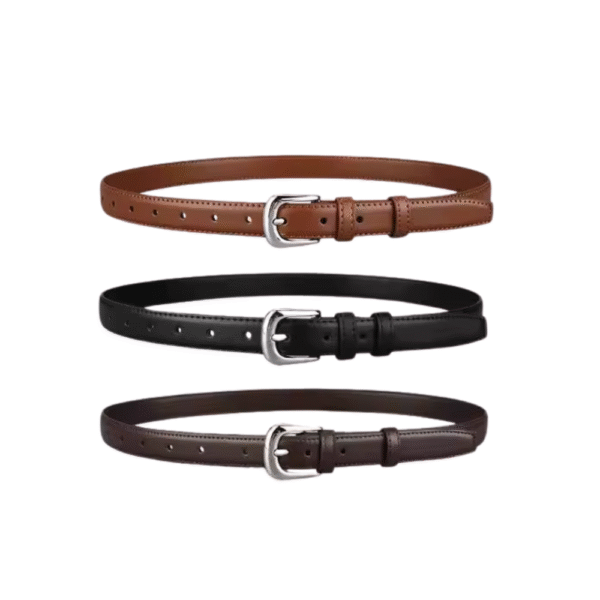 1pcs Women's Belt Fashion Pin Buckle Thin Belt Genuine Luxury Soft Belt Women with Cargo Pants Jeans Belts Black PU Leather Belt