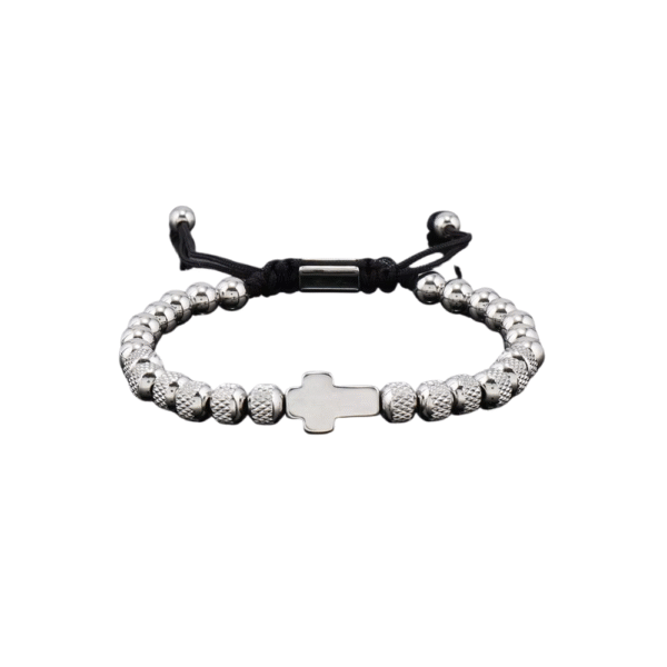 Luxury Stainless Steel Cross Charms Man Bracelet For Women Titanium Steel Beaded Jewelry Gift