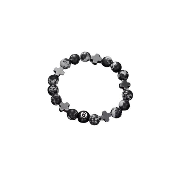 New Billiard Beaded Black 8-Hand Bracelet Ladies Men Cross Lucky Fashion Jewelry Accessories