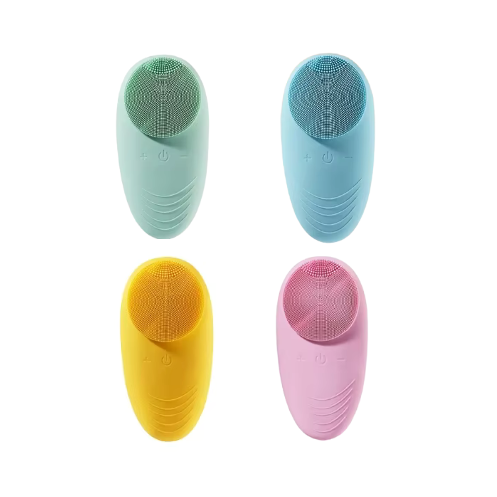 New products mini silicone face scrubber brush vibration acne Facial Cleaner ionic silicon electric brush face cleaning brush