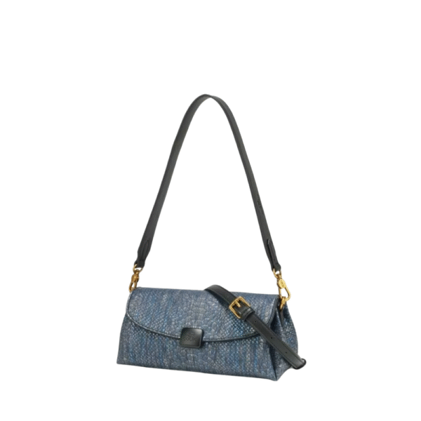 New Snake Blue Shoulder Underarm Bag Multi Compartment Casual Soft Leather Women's Bag