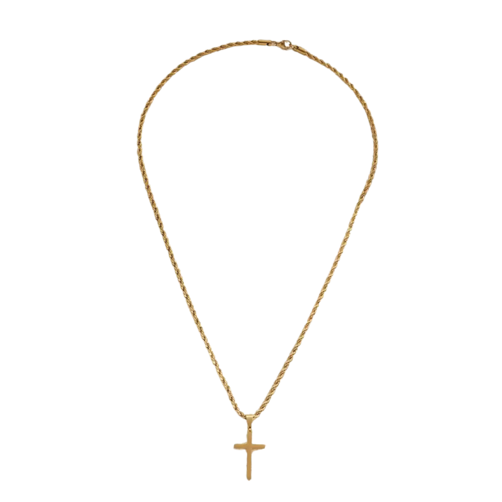New Stainless Steel Cross Pendant Necklace for Men Women Minimalist Gold Color Jewelry Male Female Necklaces Chokers Gifts 2024