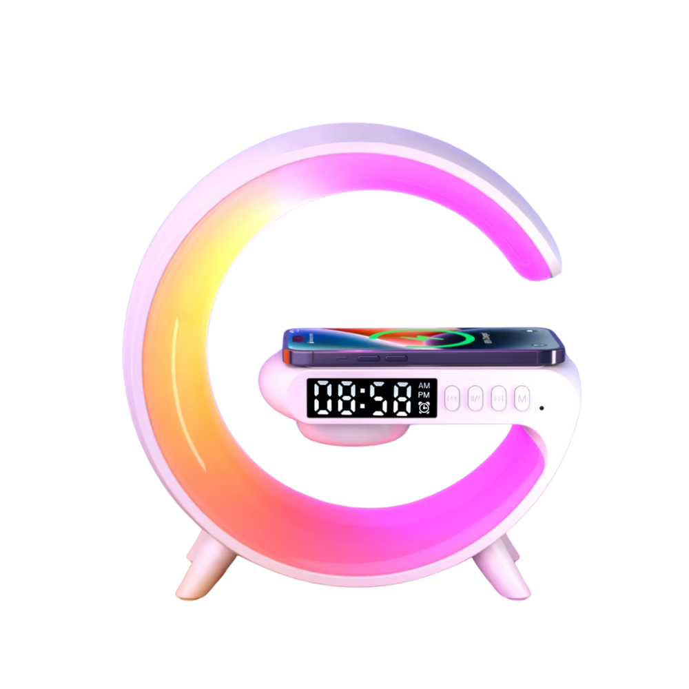 Original Wireless Charger Pad Bluetooth Speaker RGB Night Wake Up Light Handsfree Call Fast Charging Station For iPhone Samsung