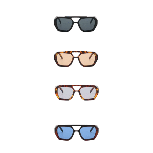 Retro Double Bridges Women's Sunglasses Big Frame Leopard Tea Gradient Shades Eyewear Fashion Luxury Designer Men Sunglassses