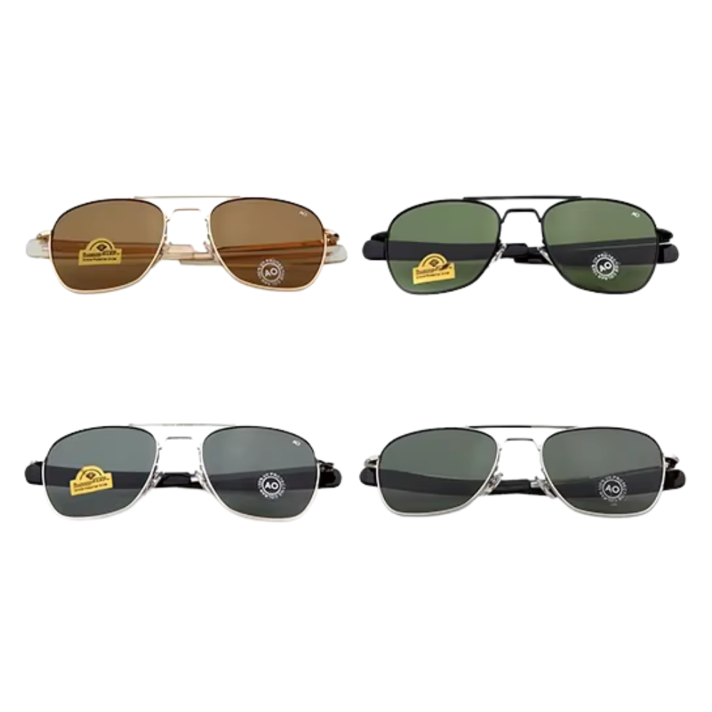 Retro Green AO Pilot Sunglasses Luxury Brand Designer Male Sun Glasses American Army Military Optical Glass Lens Shades Eyewear