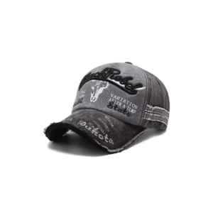 Unisex Washed Cotton Vintage Cap Letter Embroidery Baseball Cap Cow Head Pattern Men And Women Outdoor Sports Hats