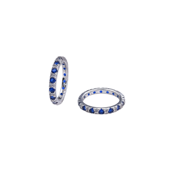Women 925 Sterling Silver Bright Blue Zircon Rings Jewelry Anniversary Birthday Fashion Gifts for Mother Wife Girls